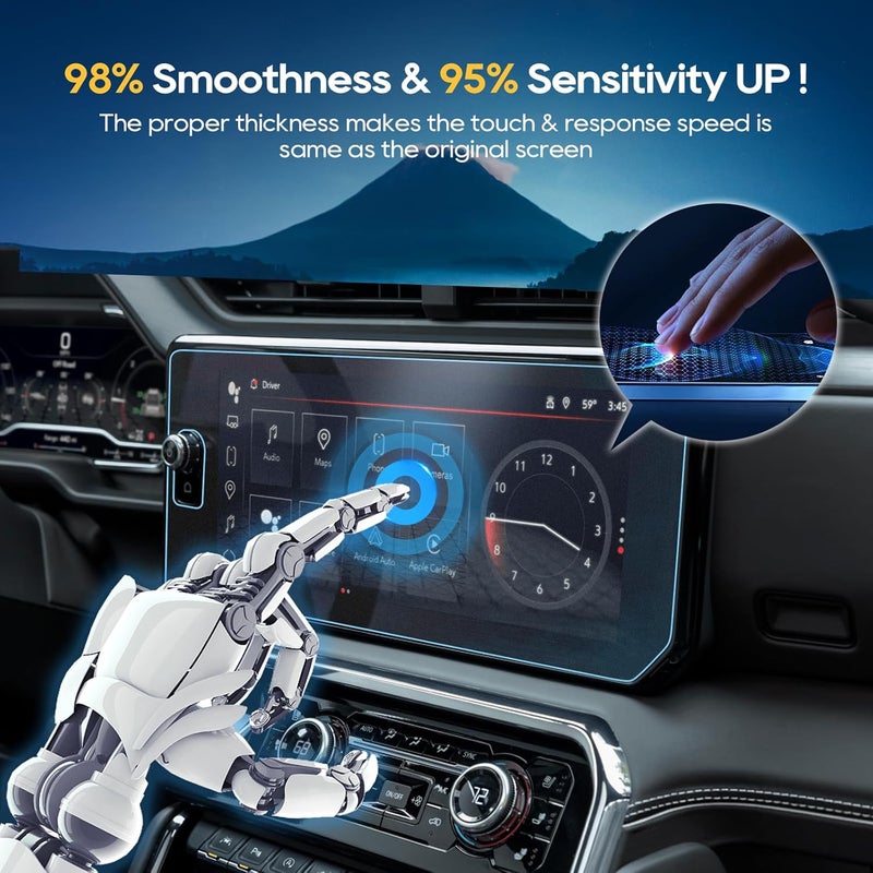 LFOTPP For 2026 GMC Sierra Screen Protector 2022-2025 Sierra 1500& 2024-2026 Sierra 2500HD 3500HD(AT4/AT4X/Denali/Denali Ultimate) (Buttons on the Screen) 13.4 Inch Navi Touchscreen [Matte Glass] Anti-Glare - Image 5